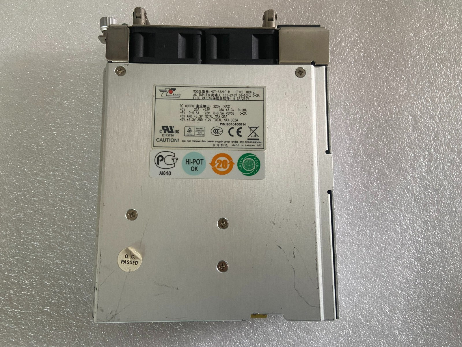 1PC ZIPPY EMACS MRT-6320P-R ROHS 320W Max Power Supply TESTED ＆ FASTSHIP
