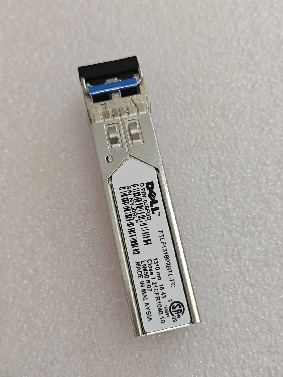 2PCS Dell EMC J6FGD FTLF1318P3BTL-FC 1.25 Gb/s SFP-LX 1310nm LC 10km Transceiver