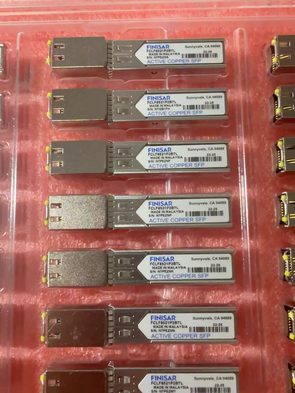 4PCS Finisar FCLF8521P2BTL SFP-1G-T 1000BASE-T SFP Copper RJ-45 Transceiver