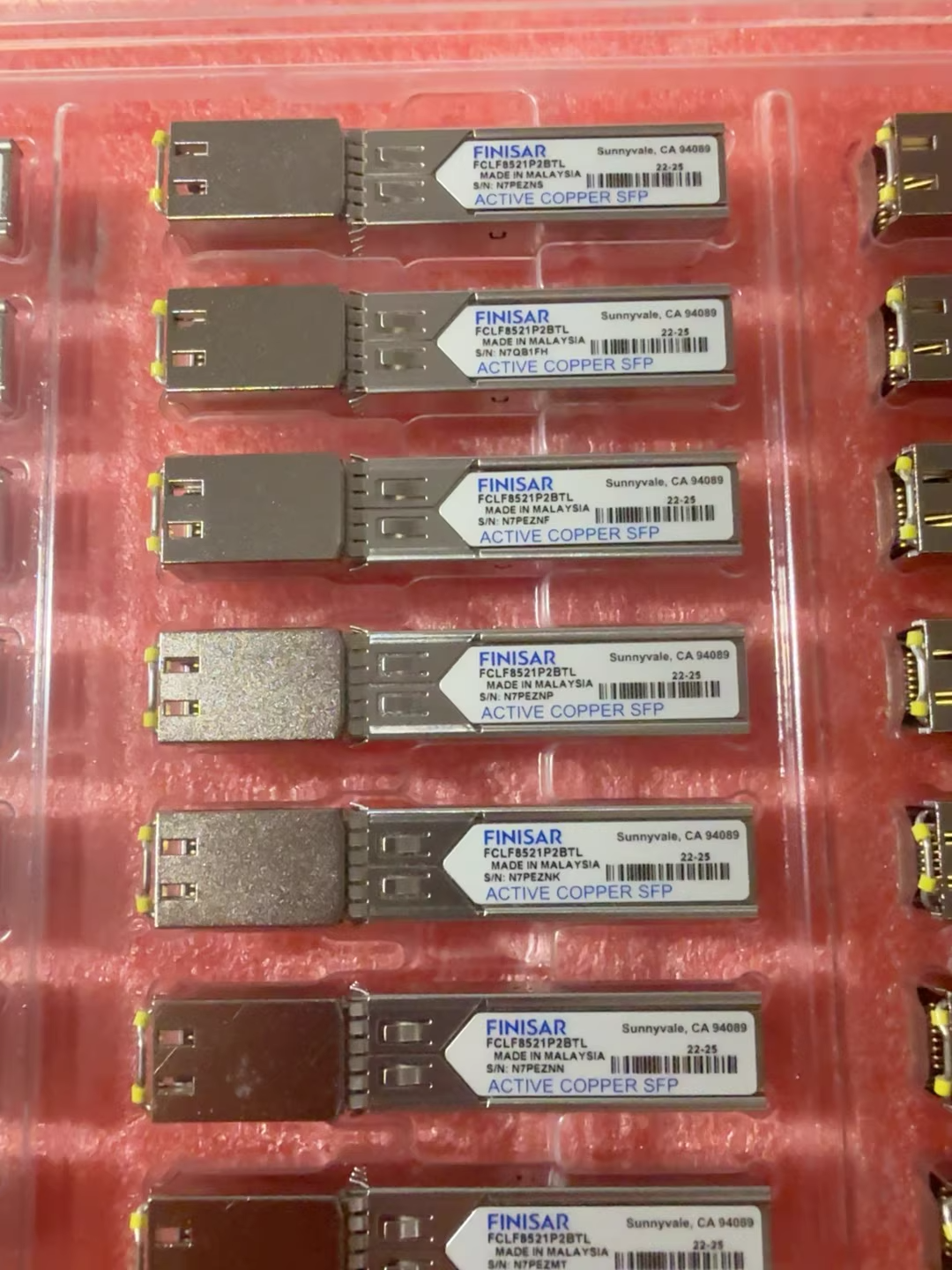 4 St. Finisar FCLF8521P2BTL SFP-1G-T 1000BASE-T SFP Kupfer RJ-45 Transceiver