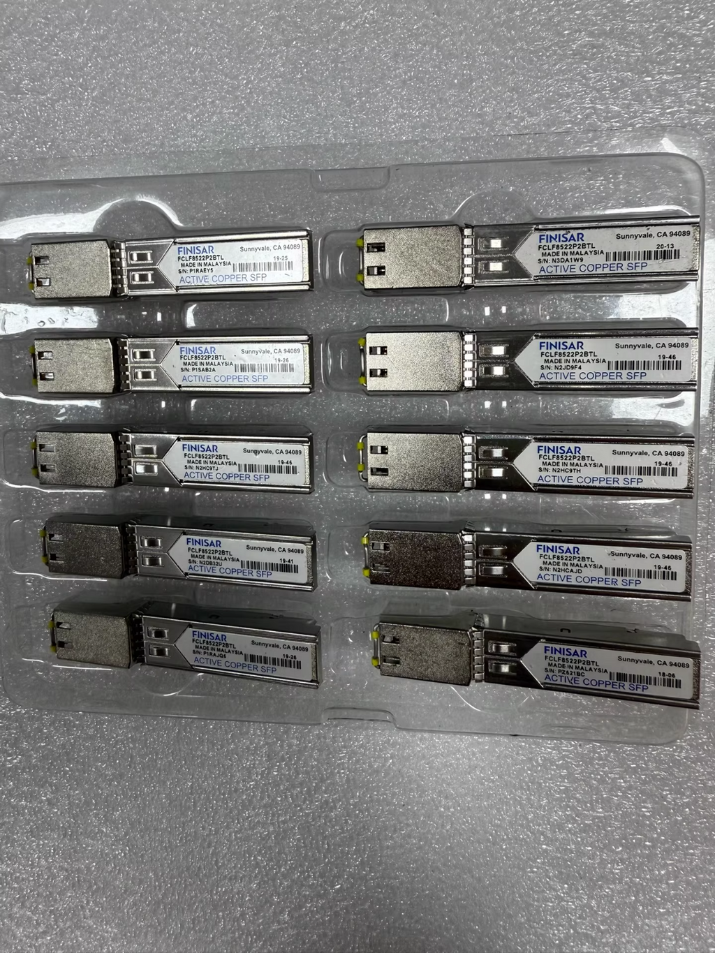 2 Stück Finisar FCLF8522P2BTL 1000BASE-T RJ45 Kupfer SFP Glasfaser RJ-45 Transceiver