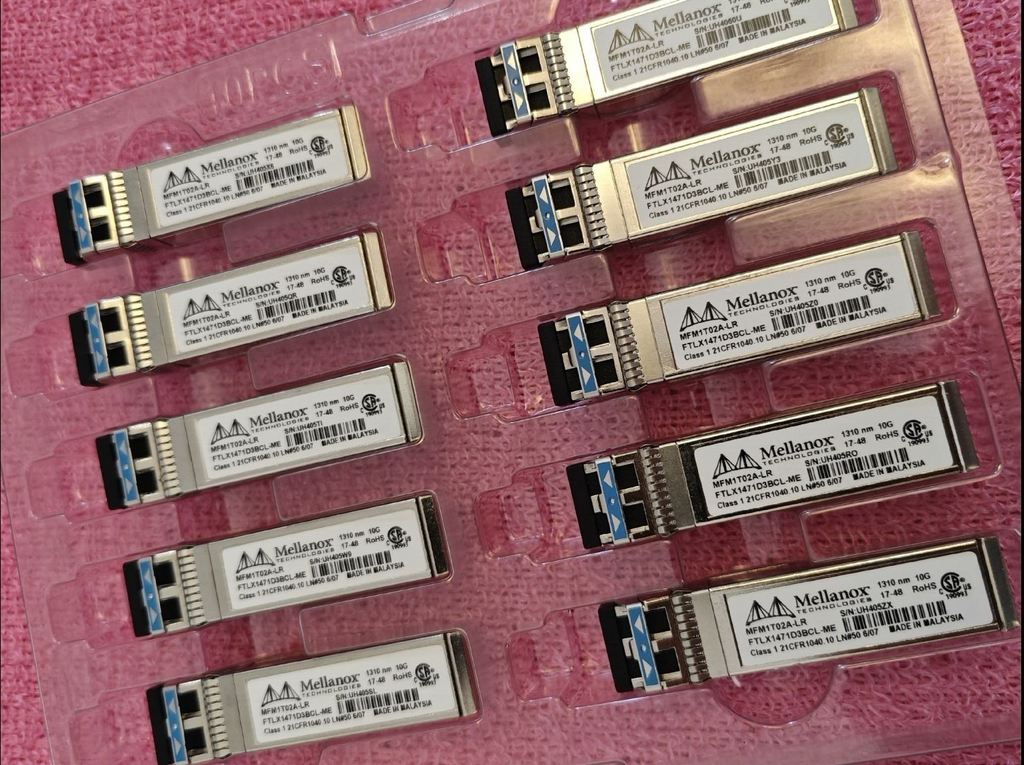 1 Stück Mellanox MFM1T02A-LR FTLX1471D3BCL-ME SFP+LR 1310nm SMF 10km TRANSCEIVER