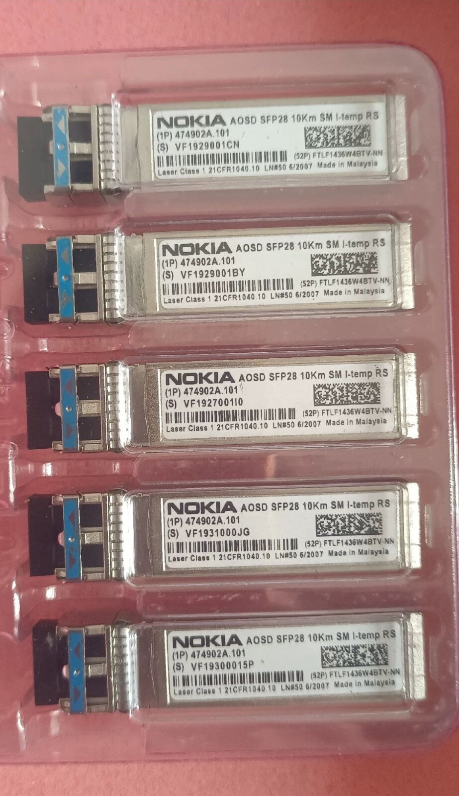 1pcs Nokia SFP28 25G 1310nm 10km SM  AOSD 474902A.101 FTLF1436W4BTV-NN Module