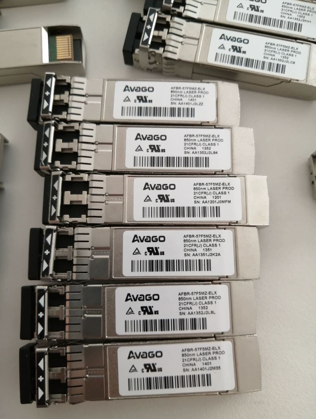 2pcs Avago 16GB SFP+ AFBR-57F5MZ-ELX FC 850nm Fiber Channel Transceiver GBIC