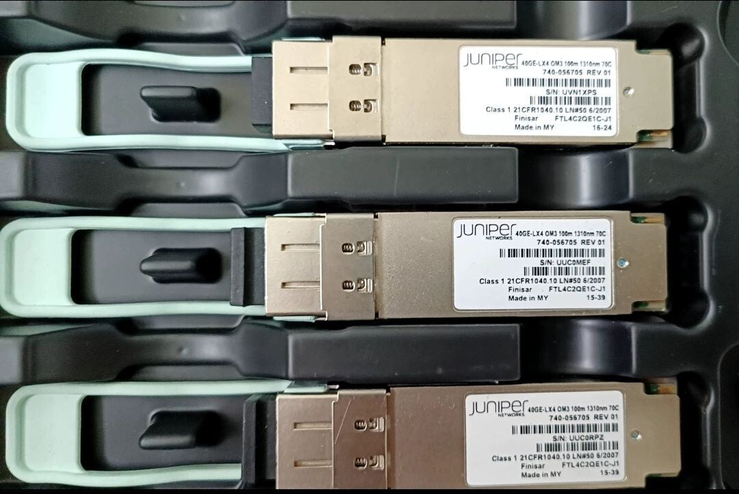 1pcs Juniper 740-056705 40GE-LX4 OM3 100m SMF QSFP+ Dual LC/PC Transceiver