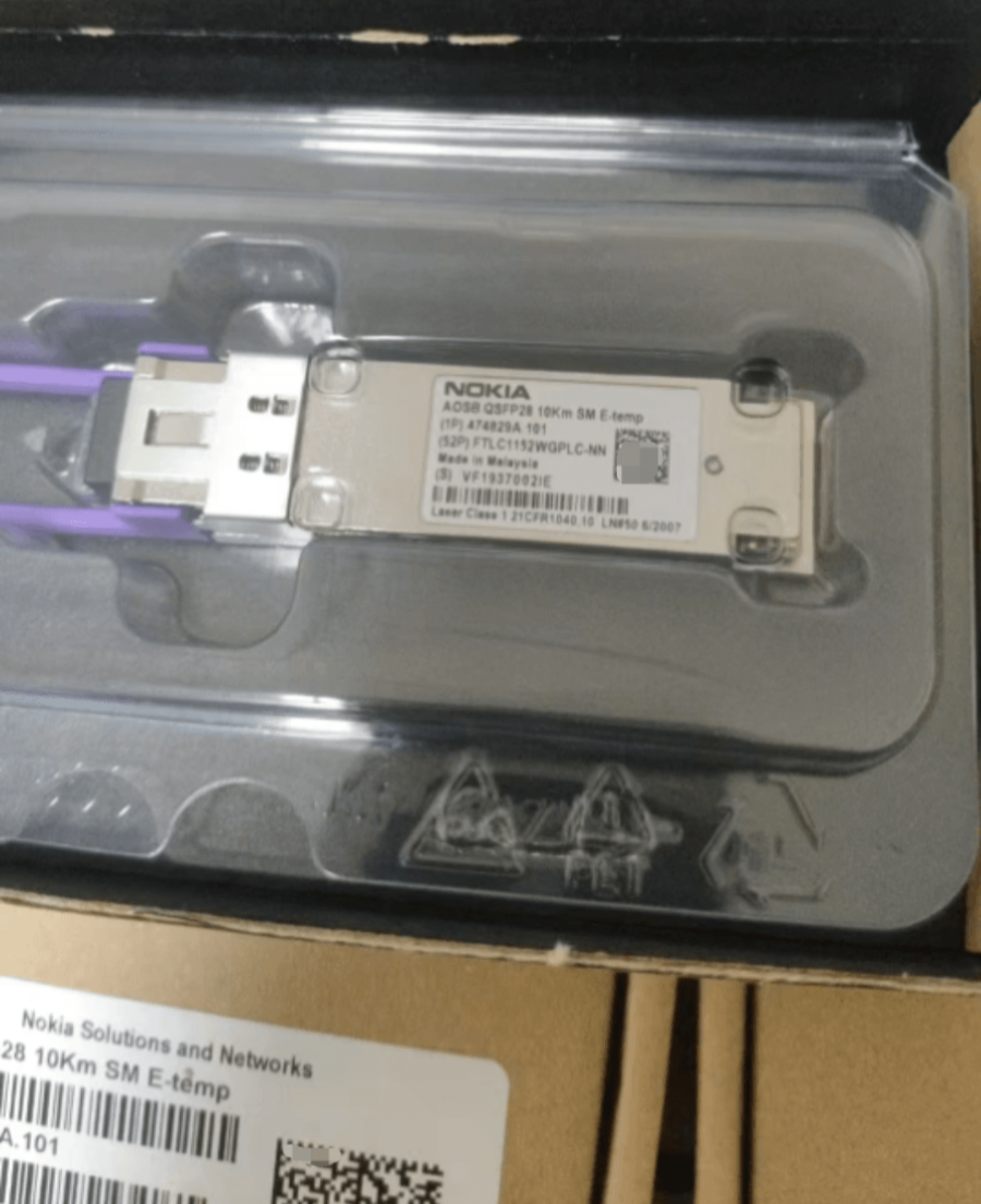 New Nokia AOSB QSFP28 10Km SM E-temp 474829A.101 FTLC1155WGPLC-NN 100G Module
