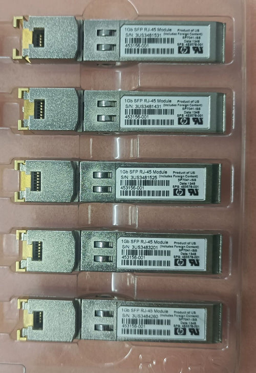 10pcs HP 1GB SFP RJ-45 Module 453156-001 453578-001 SP7041-ISS Transceiver