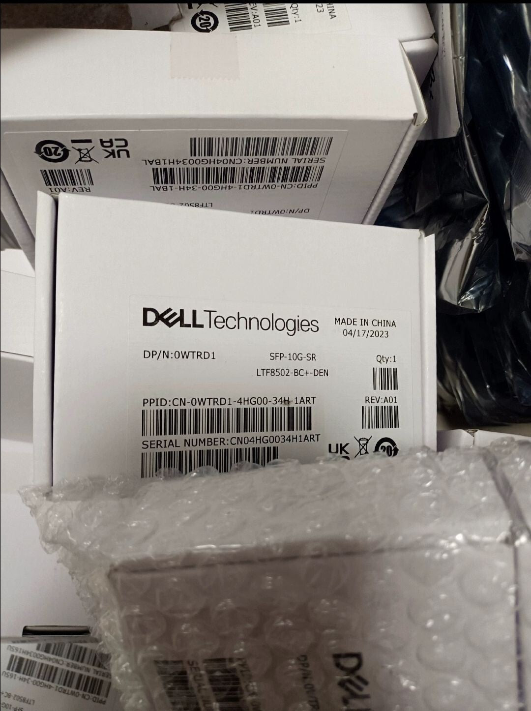 4pcs Dell EMC 0WTRD1 SFP-10G-SR LTF8502-BC+-DEN SFP+ 10GBASE-SR Ethernet 300m LC