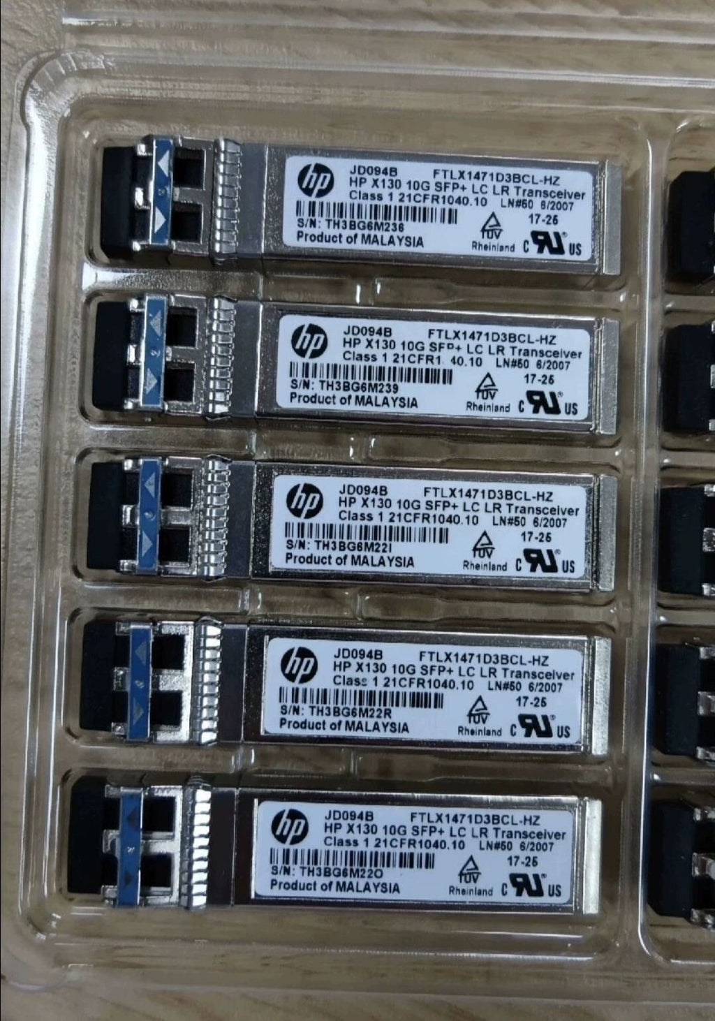 2pcs HP JD094B X130 10G SFP+ LC LR 1310nm 10km SMF FTLX1471D3BCL-HZ Transceiver