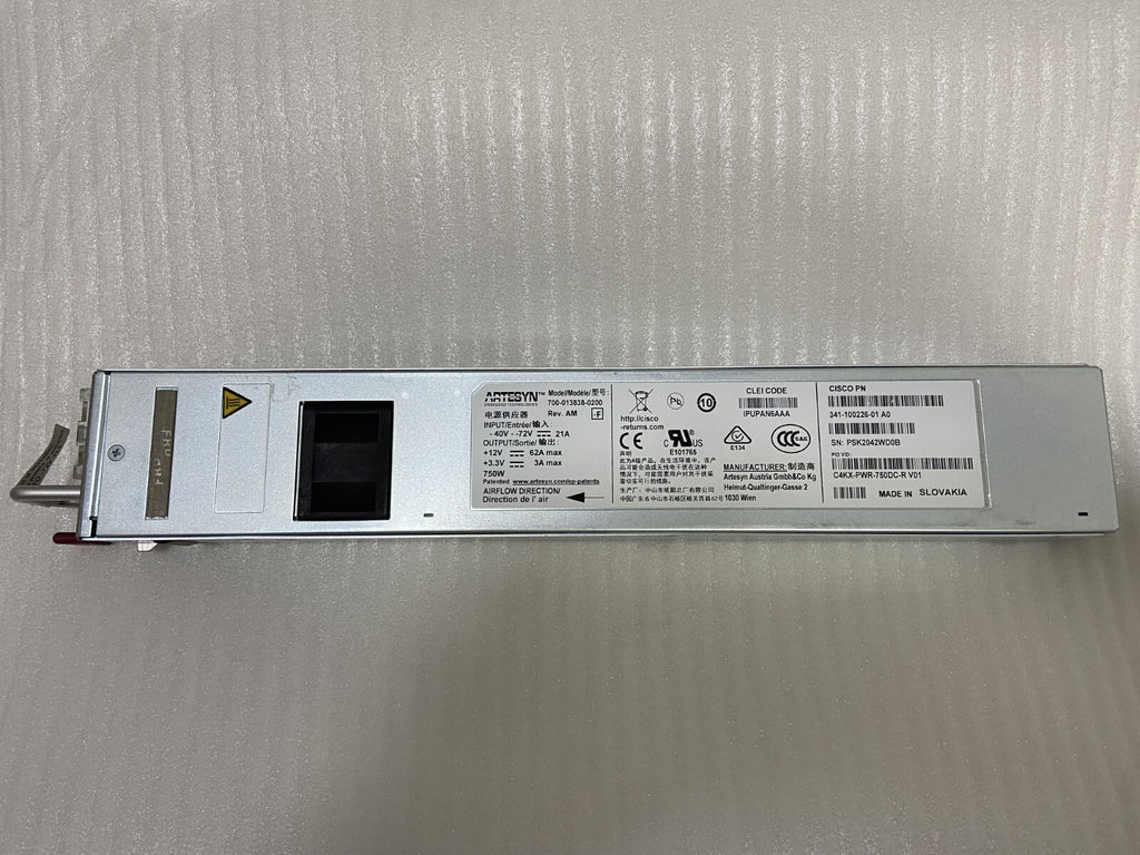 Cisco C4KX-PWR-750DC-R Fuente de alimentación de CC para switches Cisco Catalyst 4500 Series, probada