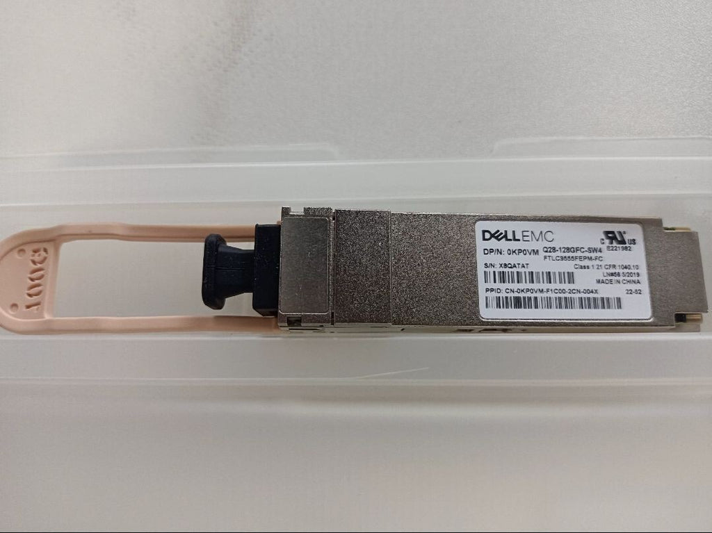 1 Stück Dell EMC Q28-128GFC-SW4 0KP0VM FTLC9555FEPM-FC 100Gb SR4 QSFP28 Transceiver