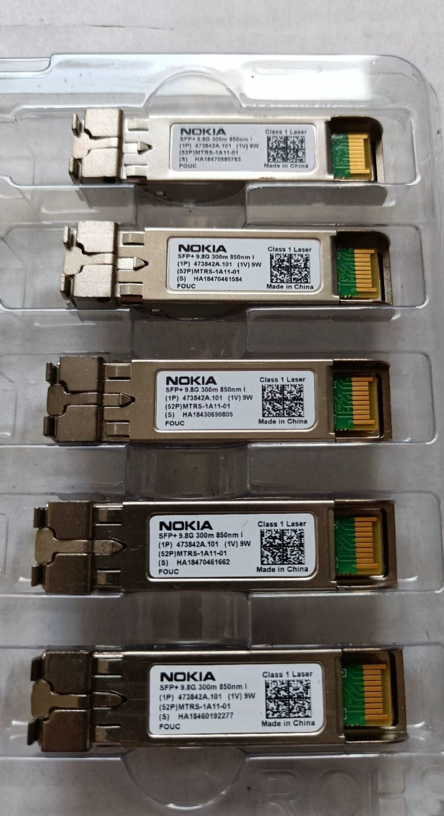 10 Nokia 473842A.101 SFP+ 9.8GB 300M 850NM MMF MTRS-1A11-01 Transceptor FOUC