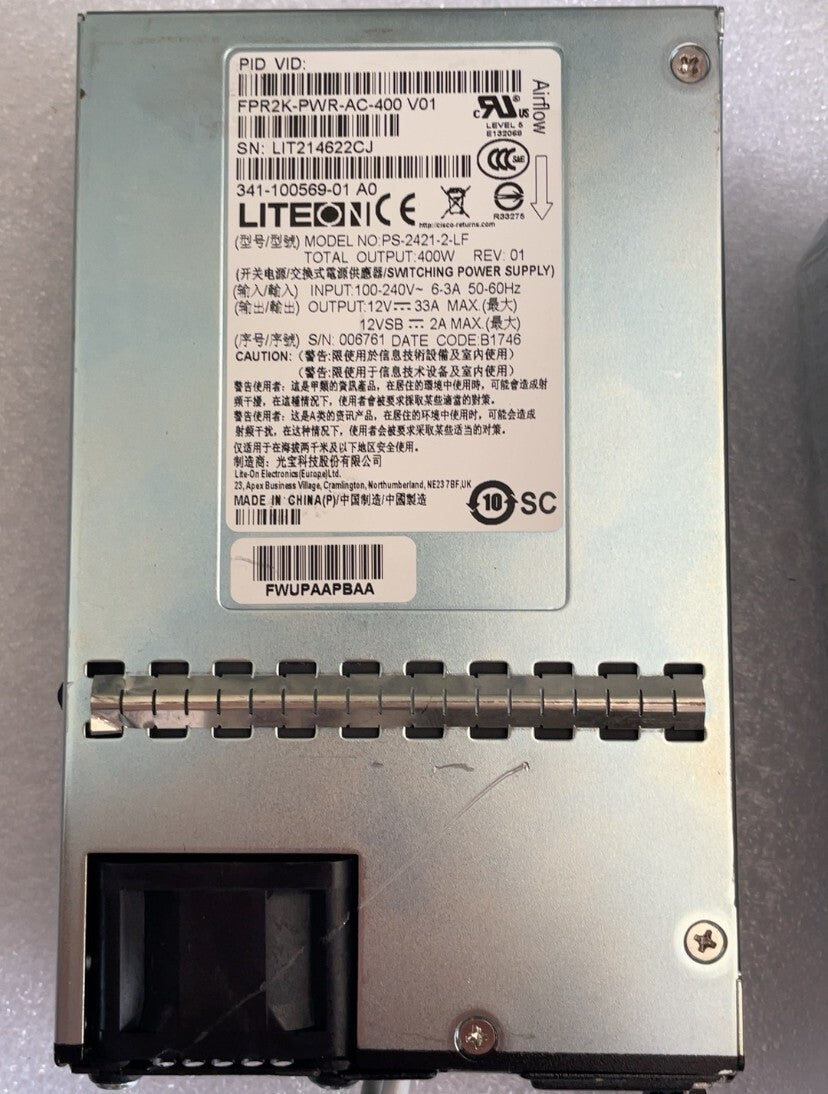 Cisco FPR2K-PWR-AC-400 Fuente de alimentación de CA de 400 W de la serie Firepower 2000