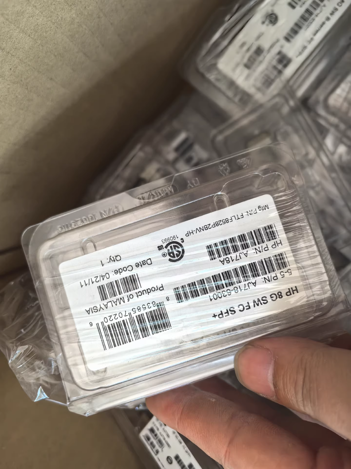 Lot of 4 Genuine HP AJ716B AJ716B-63001 8Gb SW FC SFP+ | AJ716A   Transceiver