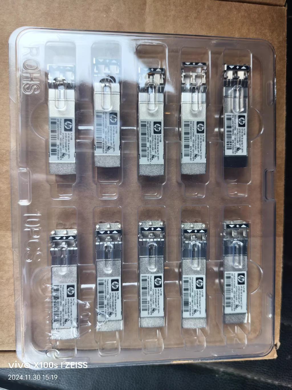 10PCS HP AJ716B AJ716B-63001 Transceptor SFP+ FC de la serie B SW de 8 Gb