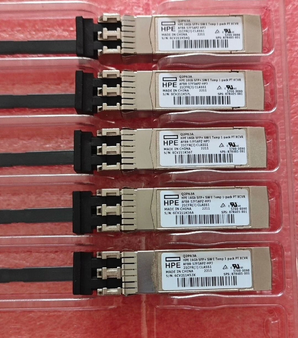 1pcs HPE Q2P63A 16Gb SFP+ SW E-Temp 1-Pack Pull Tab XCVR 878405-001 Transceiver