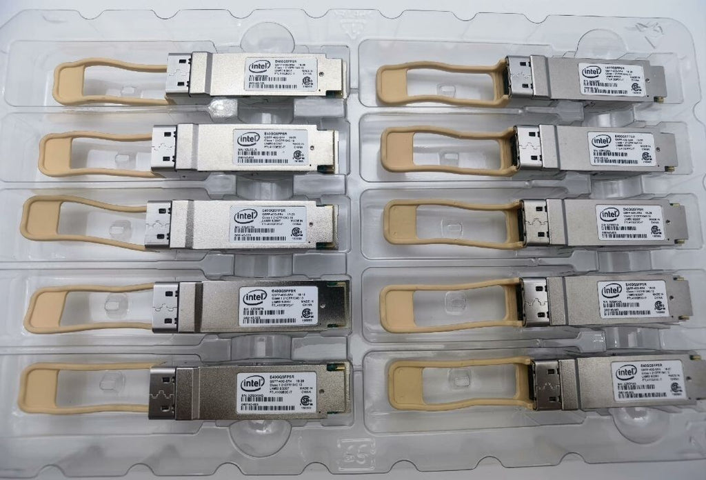 Lot of 2 Intel FTL410QE2C-IT E40GQSFPSR 40GBPS 40GBase-SR4 Transceiver