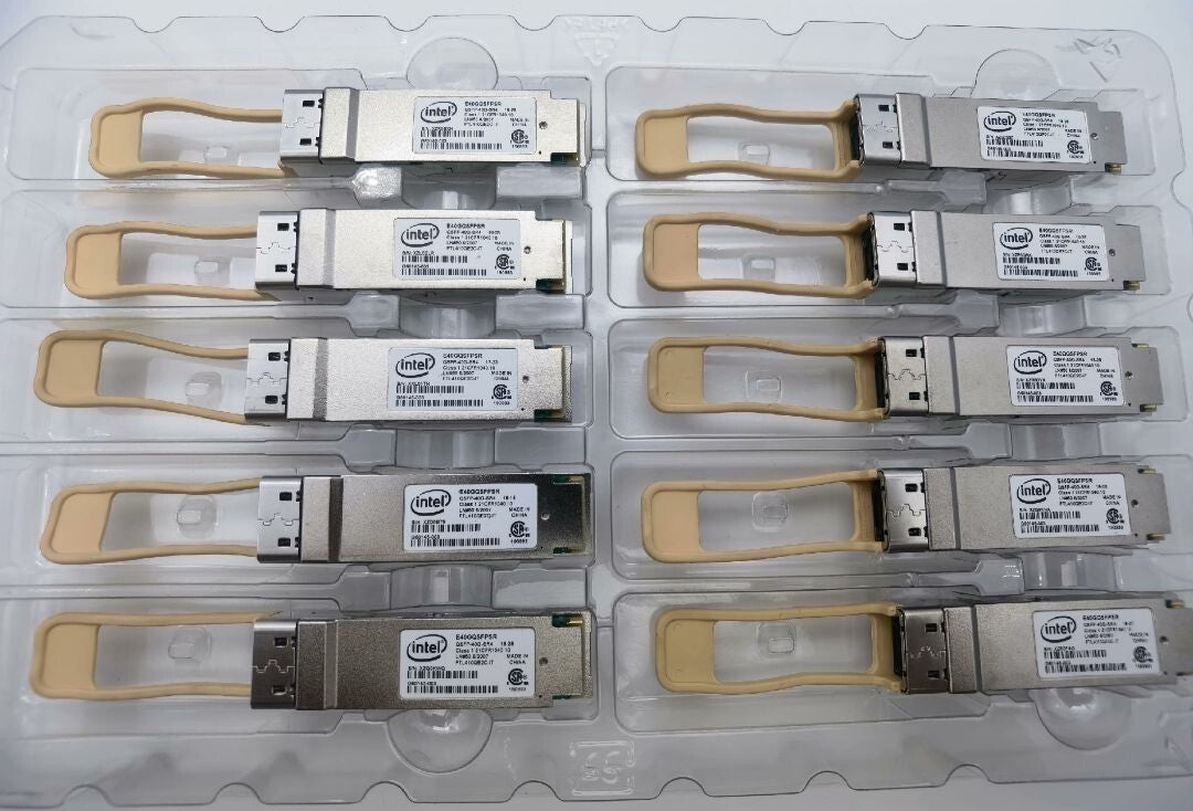 Lot of 2 Intel FTL410QE2C-IT E40GQSFPSR 40GBPS 40GBase-SR4 Transceiver