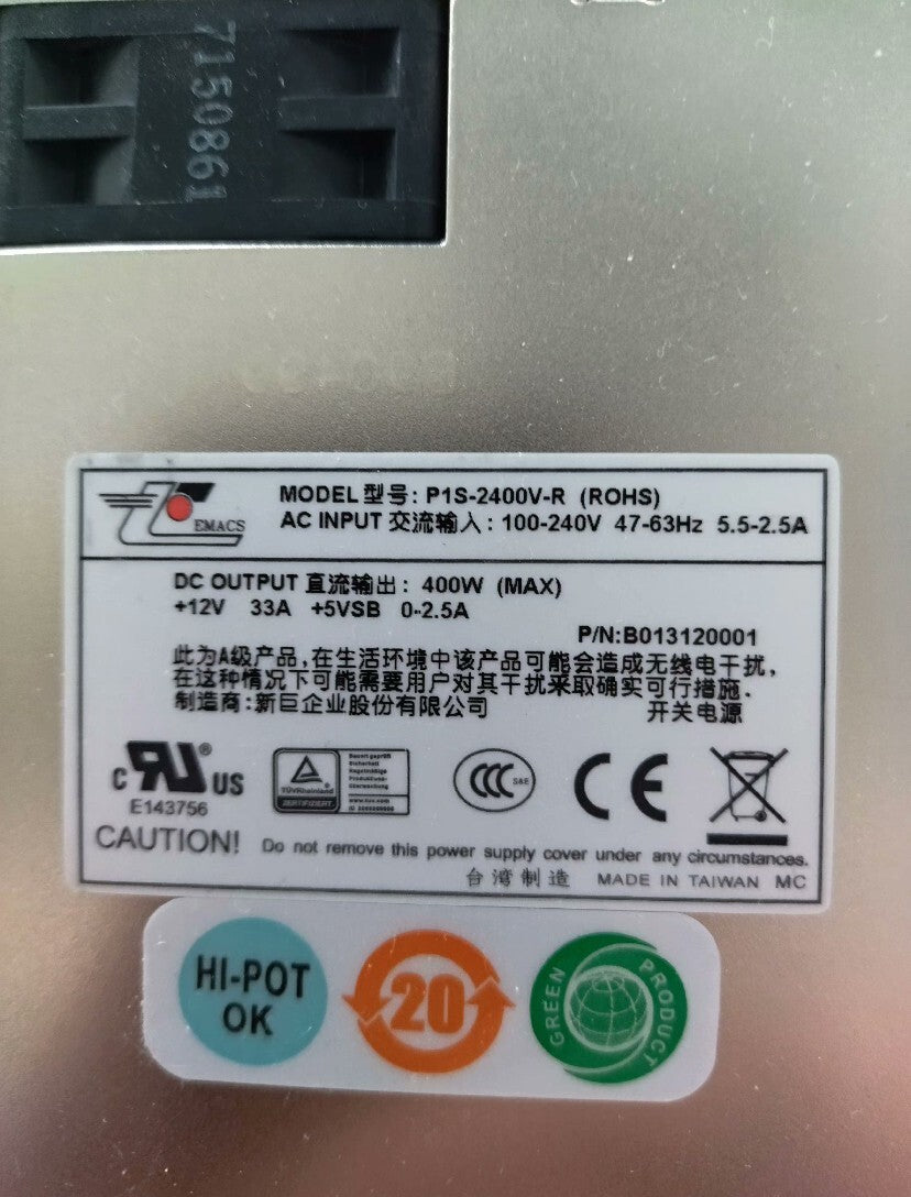 1 unidad EMACS P1S-2300K-R Fuente de alimentación de servidor Hot Swap de 300W completamente probada