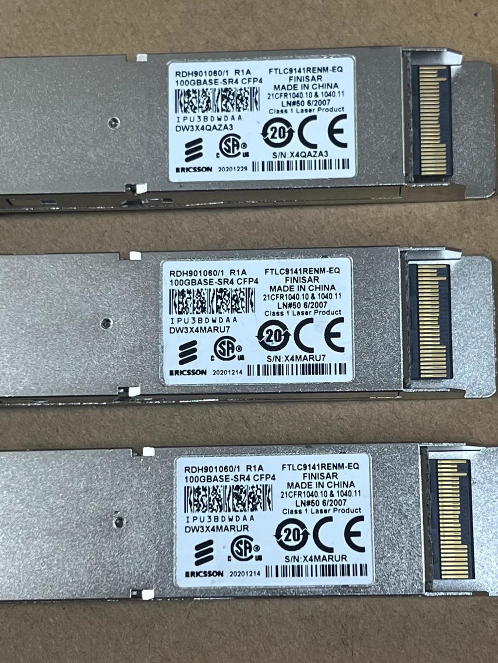 1PCS Ericsson RDH901060/1 CFP4 100GBASE-SR4 MMF 100G FTLC9141RENM-EQ IPU3BDWDAA