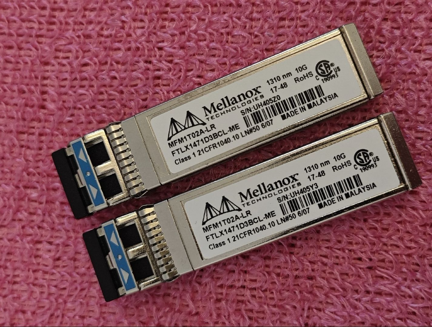 1pcs Mellanox MFM1T02A-LR FTLX1471D3BCL-ME SFP+LR 1310nm SMF 10km TRANSCEIVER