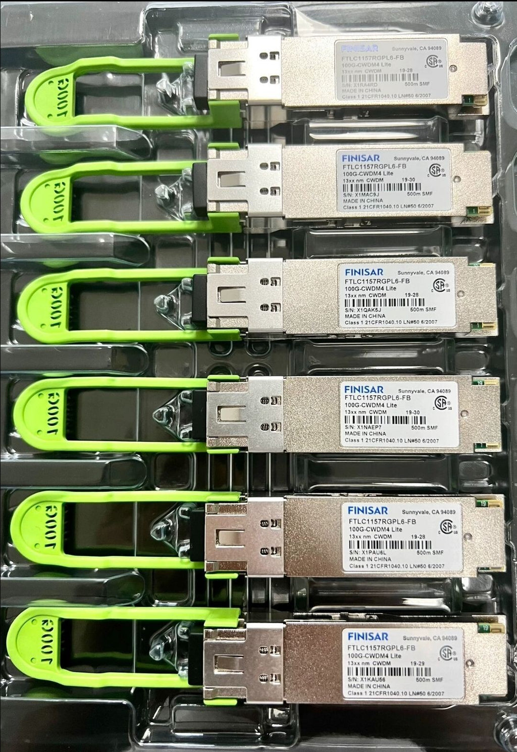 Finisar FTLC1157RGPL6-FB 100G-CWDM4 100G 13xxnm 500m SMF QSFP28 Transceiver 1pcs