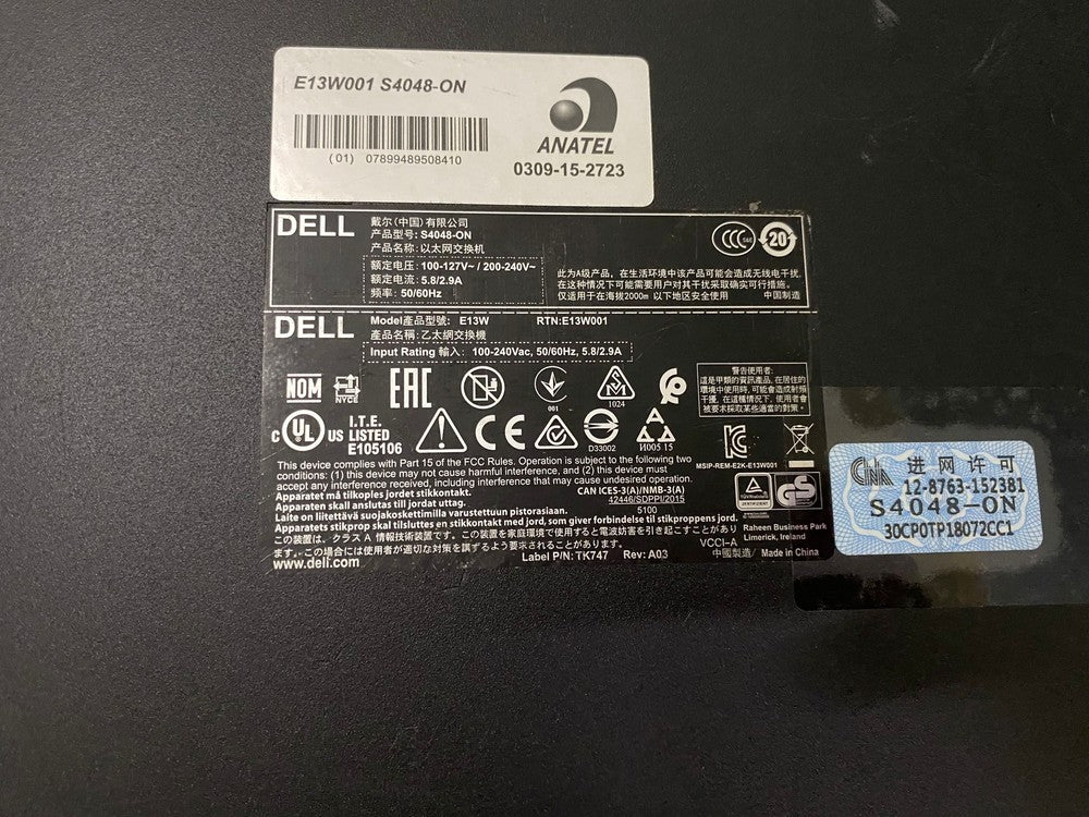 Dell Networking S4048-ON 48P 10GbE SFP+ 6P 40GbE QSFP+ Switch W/ Power & Fan