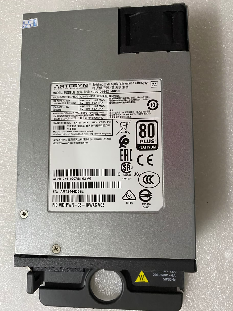 Cisco PWR-C5-1KWAC Fuente de alimentación de 1000 W para switch 9200 probada
