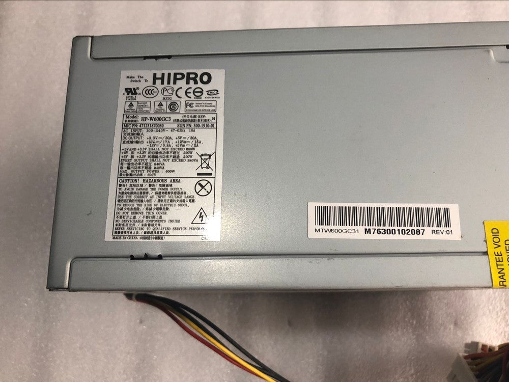 SUN 300-1910-01 HP-W600GC3 FUENTE DE ALIMENTACIÓN DE 600 VATIOS PARA BLADE 2500