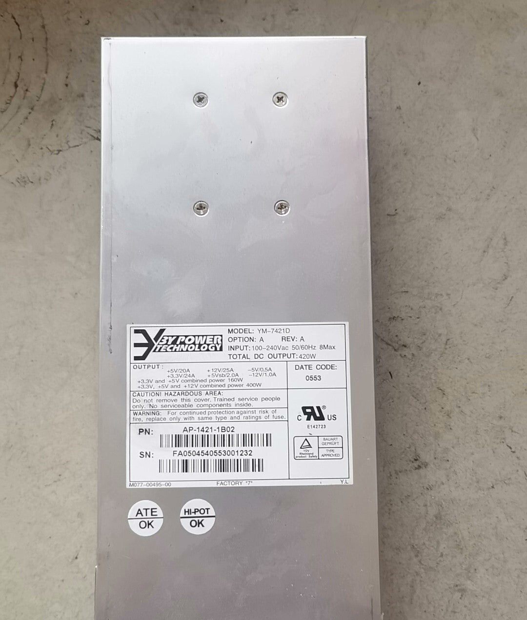Fuente de alimentación Juniper YM-7421D 420W PSU SSG-PS-AC para Gateways SSG-550