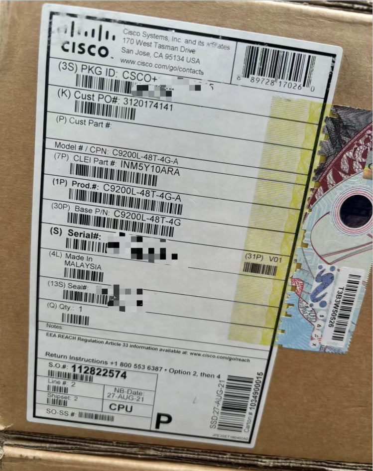 New Cisco C9200L-48T-4G-A 48 Port Gigabit 4x 1G SFP Network Advantage Switch