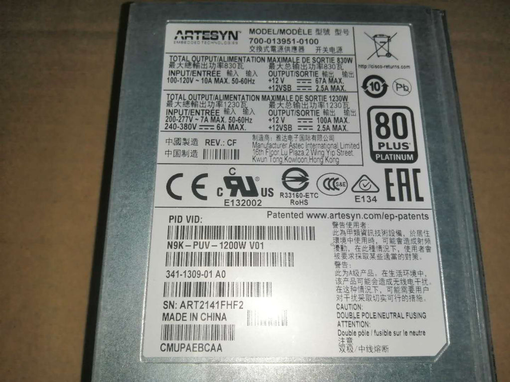 1 unidad para fuente de alimentación Cisco N9K-PUV-1200W 341-1309-01