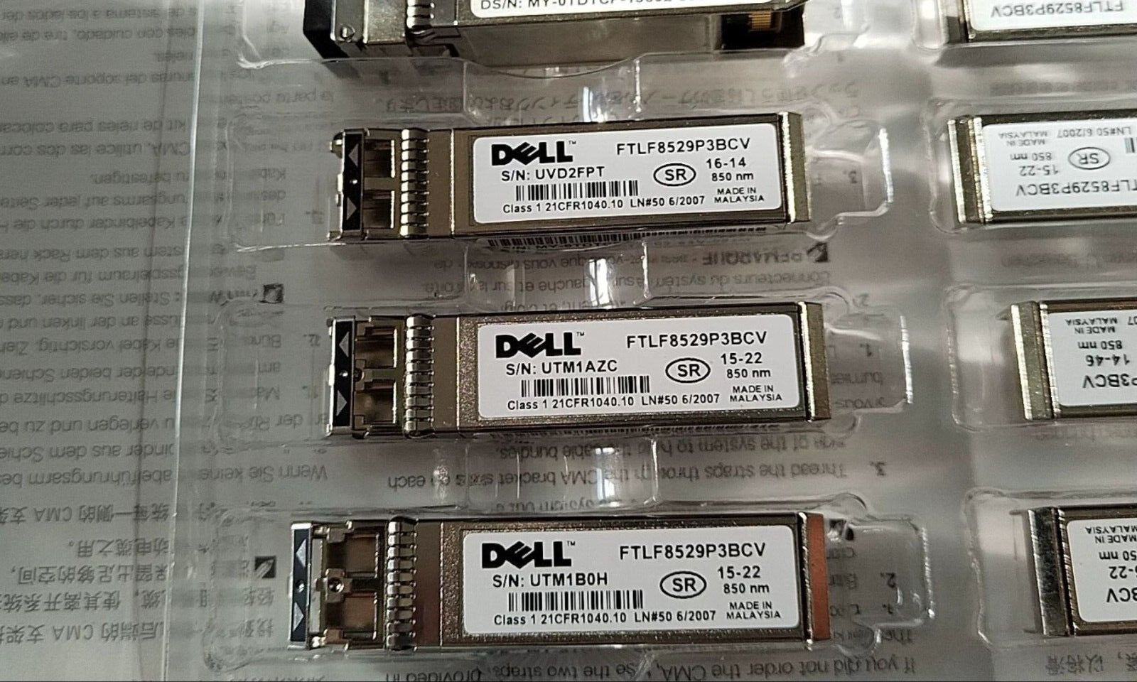 1pcs Genuine Dell FTLF8529P3BCV | 16GFC MMF 850nm VCSEL SFP+ Transceiver Module