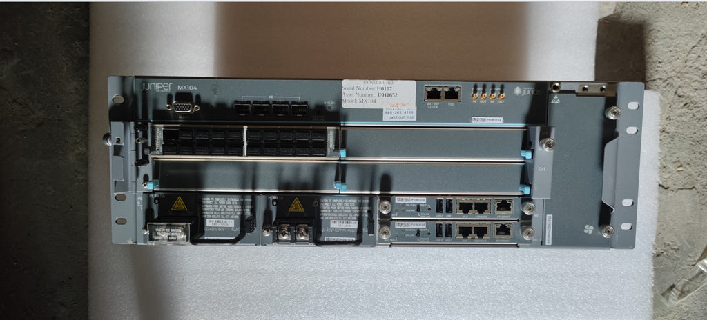 Juniper MX104 Router W/ 2X PWR-MX104-AC POWER丨FAN and MIC-3D-20GE-SFP Card