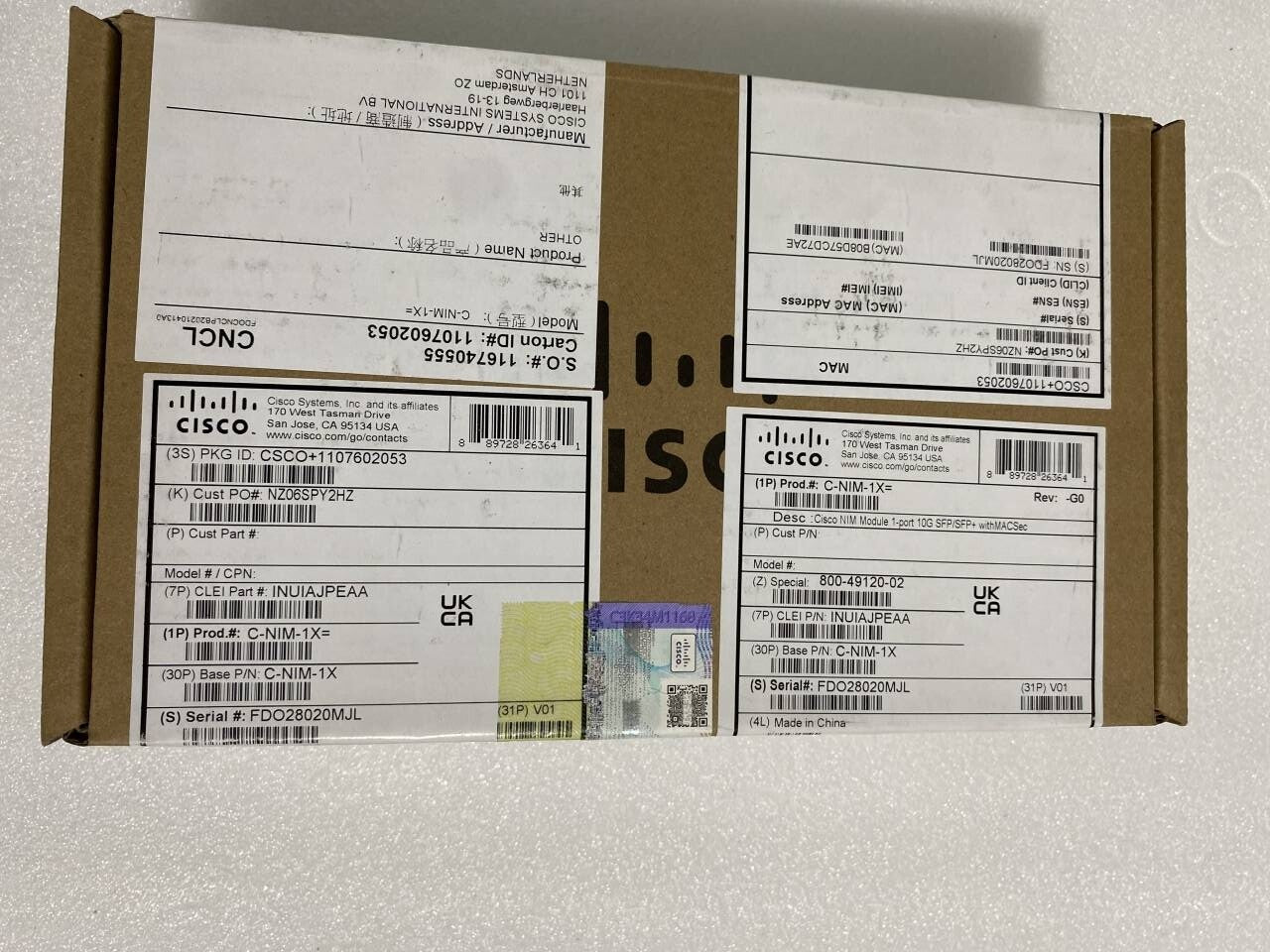 New Cisco C-NIM-1X= C-NIM-1X 1-Port SFP+ 10GBase-X Network Interface Module