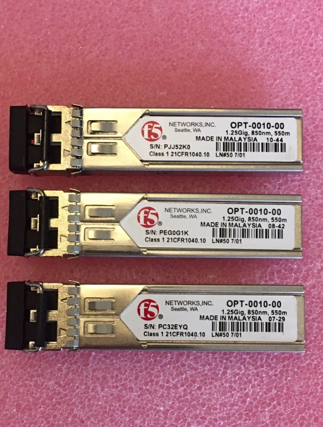 5pcs F5 Networks F5-UPG-SFP-R OPT-0010-00 1000Base-SX SFP-SX 850nm 550m Module