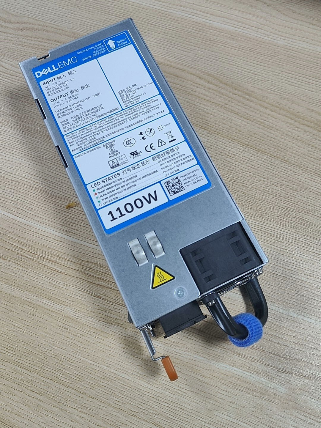 Fuente de alimentación conmutada Dell DH1100D-S0 DPS-1100AB-17 A 1100W 0KY8F5 PARA R7525