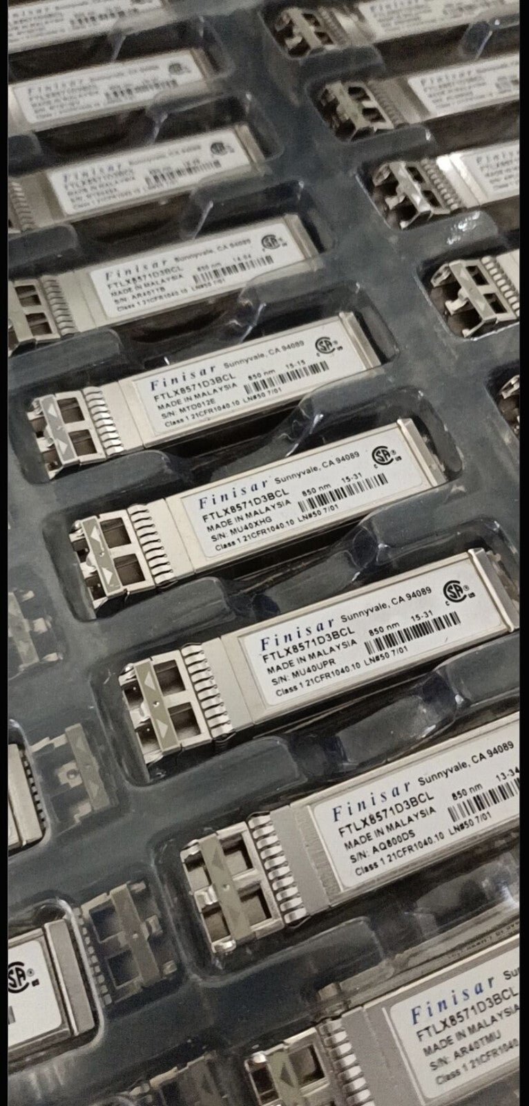 Lot of 10 FINISAR FTLX8571D3BCL 10GBASE-SR/SW 850nm Transceiver Module