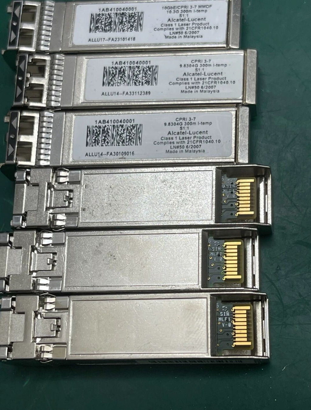 5pcs Alcatel-Lucent 1AB410040001 9.8304G Nokia 300M 850nm MMF 10GBase-SR SFP+