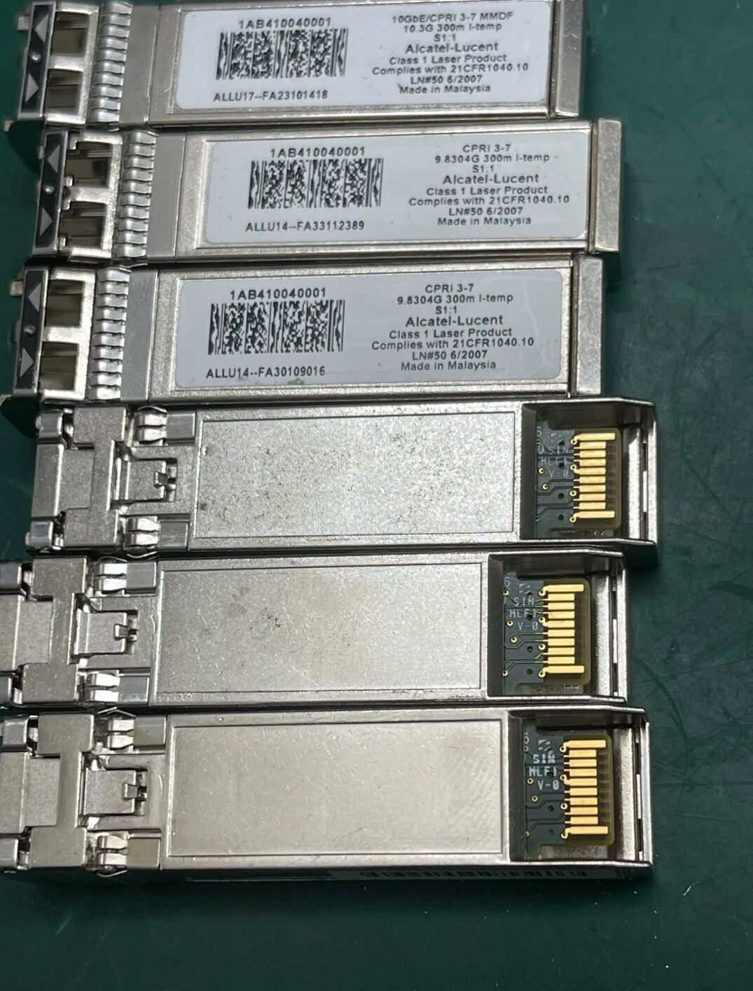 5pcs Alcatel-Lucent 1AB410040001 9.8304G Nokia 300M 850nm MMF 10GBase-SR SFP+