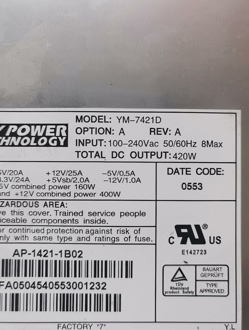 Fuente de alimentación Juniper YM-7421D 420W PSU SSG-PS-AC para Gateways SSG-550