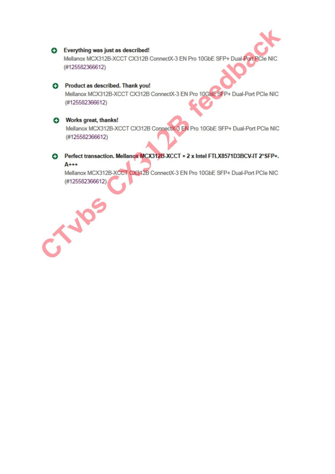 Mellanox MCX312B-XCCT CX312B ConnectX-3 EN Pro 10GbE SFP+ Dual-Port PCIe NIC
