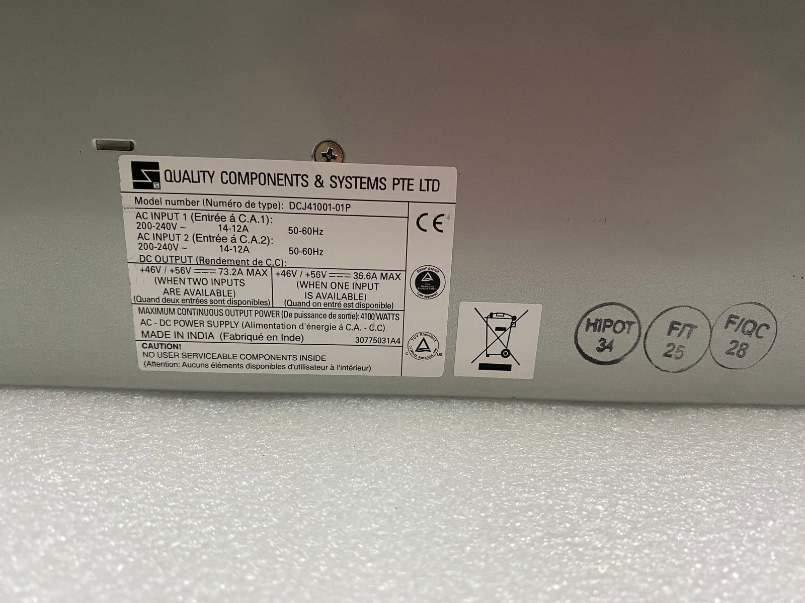Fuente de alimentación de CA de 4100 W Juniper Networks PWR-MX960-4100-AC para MX960