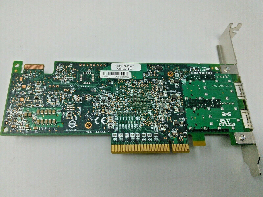 IBM 00E3496 D77535 577F 2-Port SFP+ Fiber Channel Adapter PCIe2x8 16Gbps