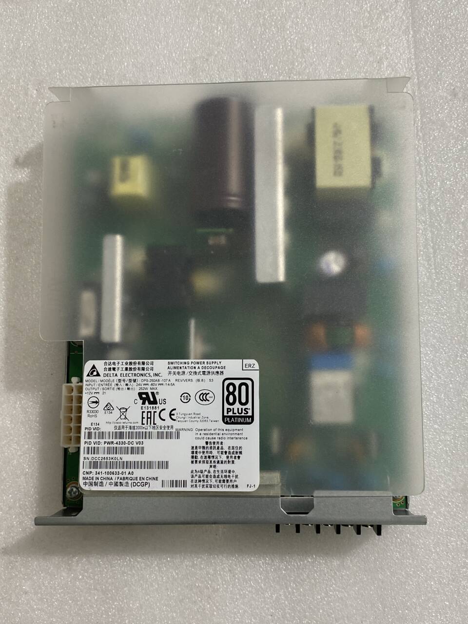 Fuente de alimentación de CC Cisco Delta PWR-4330-DC para Cisco ISR 4330