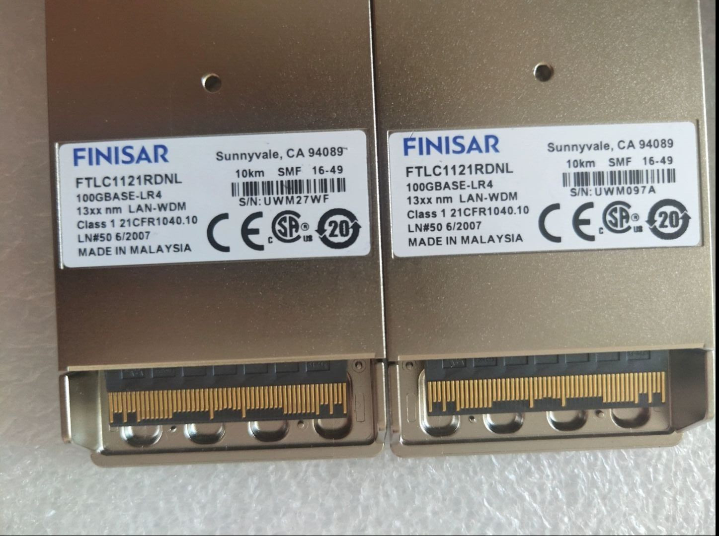 1 unidad transceptor Finisar FTLC1121RDNL CFP2 100GBASE-LR4 100G-4*25 10km 13xx SMF