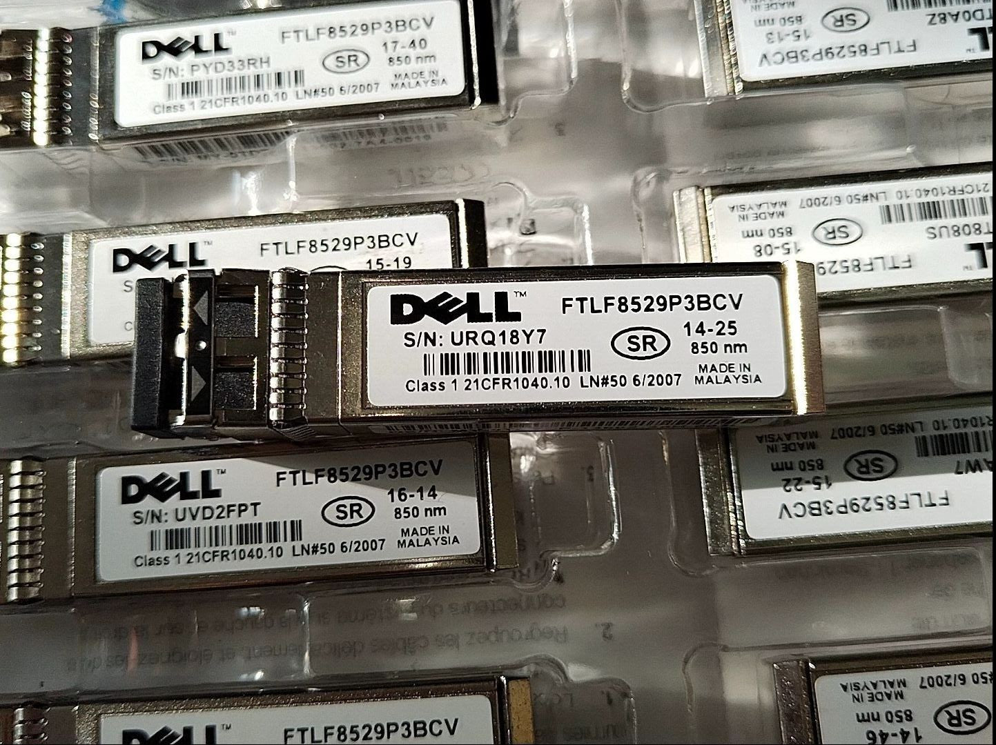 1pcs Genuine Dell FTLF8529P3BCV | 16GFC MMF 850nm VCSEL SFP+ Transceiver Module