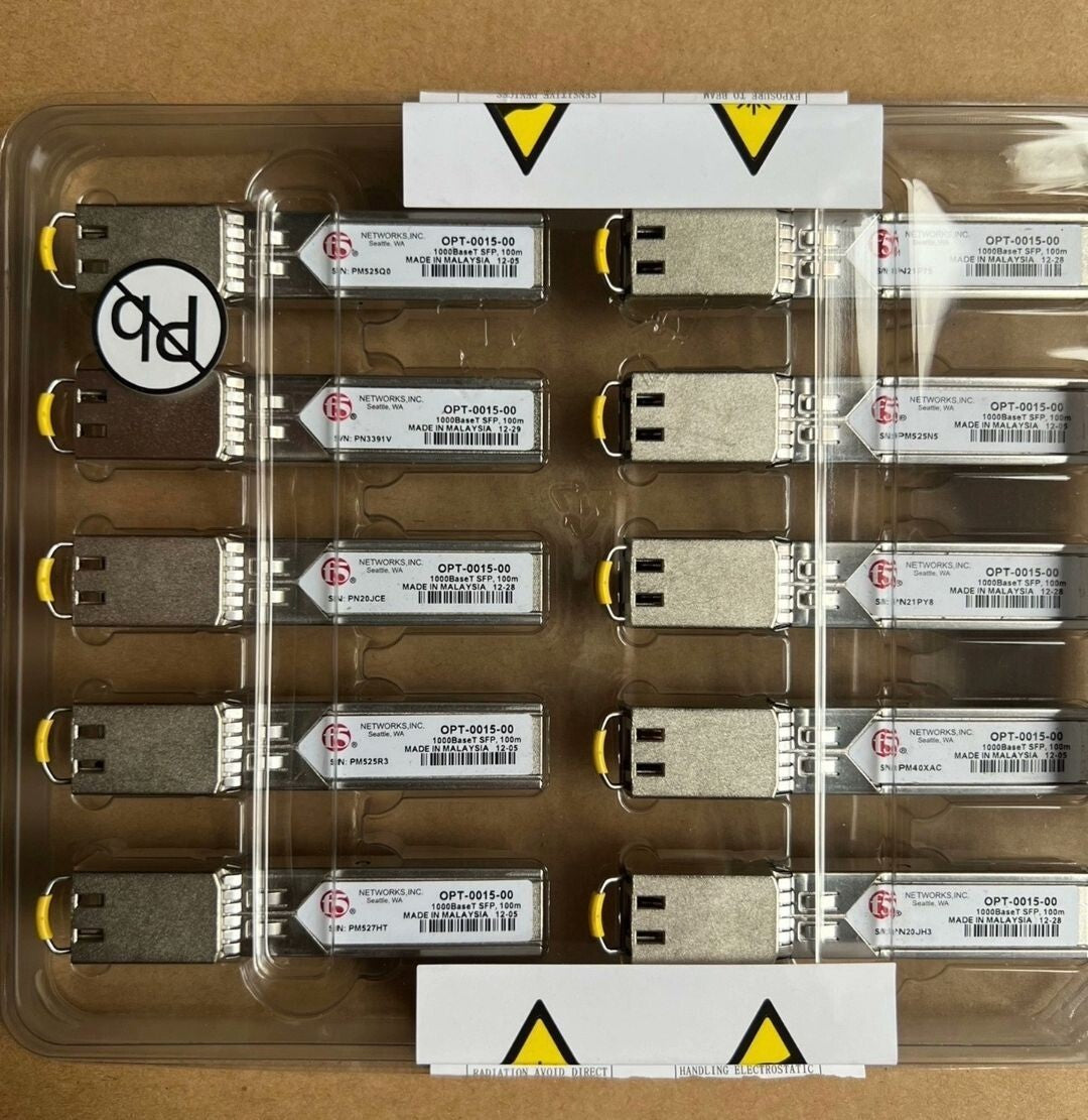 2pcs F5 Networks OPT-0015-00 UPG SFPC-R 1000BaseT SFP-T RJ-45 100m Transceiver