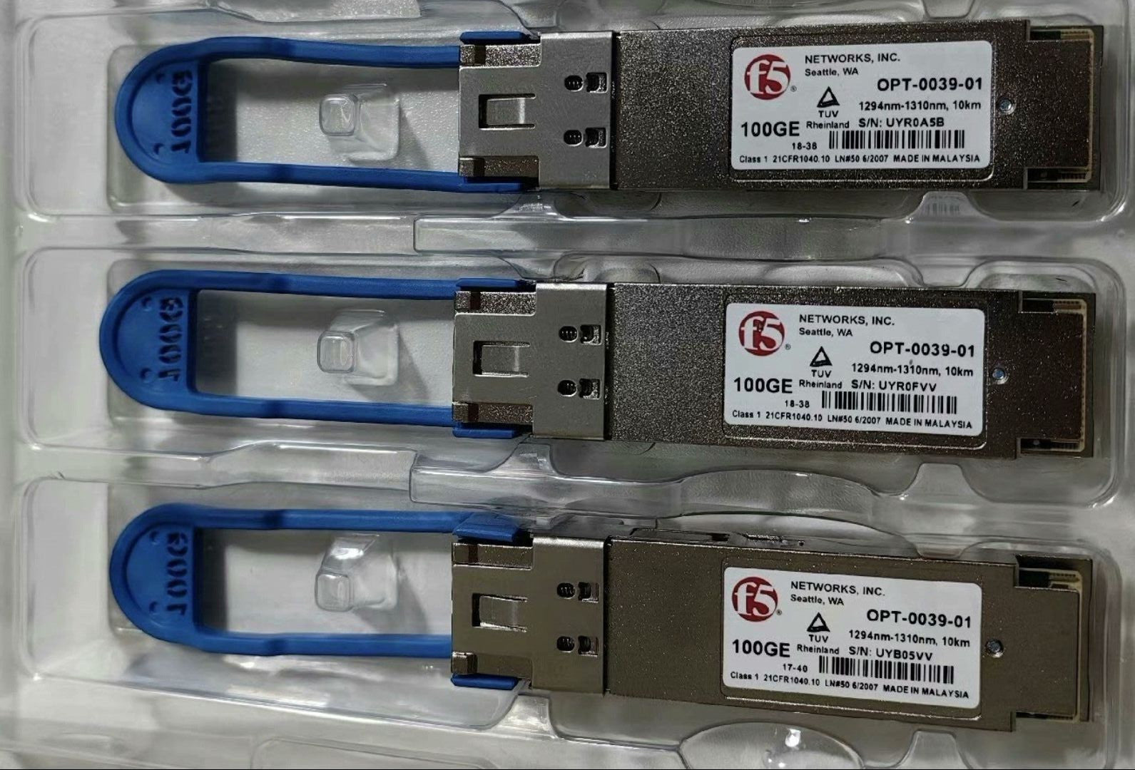 1 St. F5 NETWORKS OPT-0039-01 F5-UPG-QSFP28-LR4 100GE QSFP28 LR4 10km SMF
