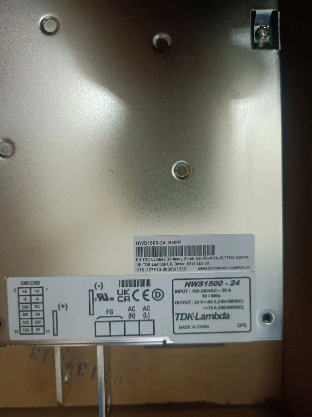TDK-Lambda HWS1500-24 24 VCC 70 A Fuente de alimentación 1,5 kW EHFP HP INDIGO CU095-72500